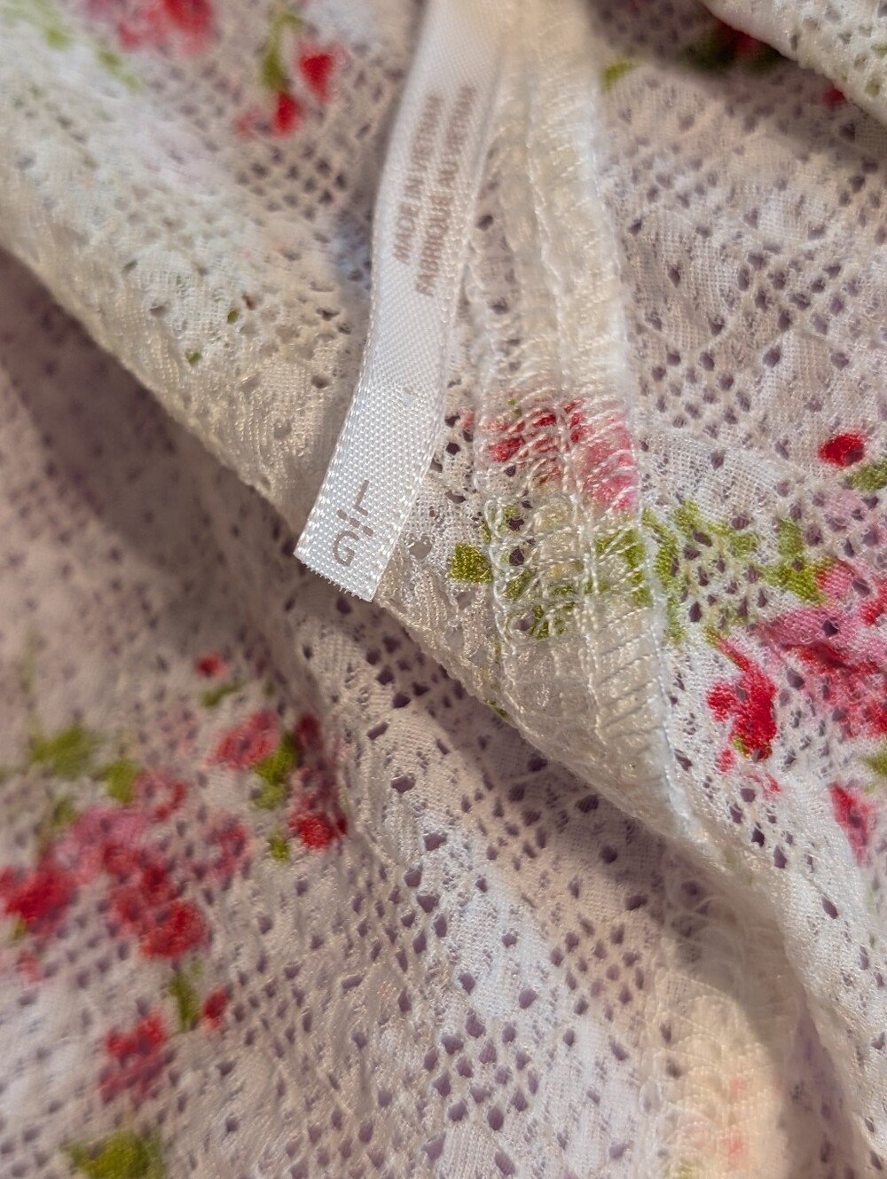 Free People Kika Printed Lace Detail Top * NWOT *Large - Picture 4 of 4
